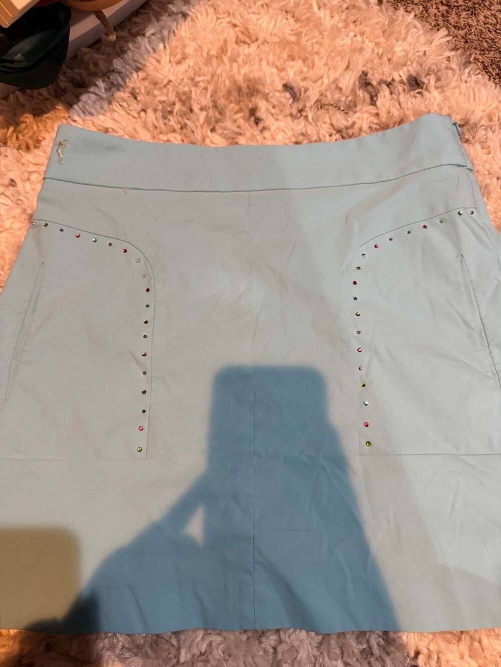 Golfino Crystal Embellished Golf Skort Light Blue